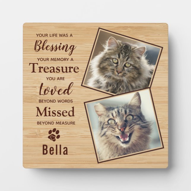 Plaque Photo Photo commémorative Pet Cat (Devant)