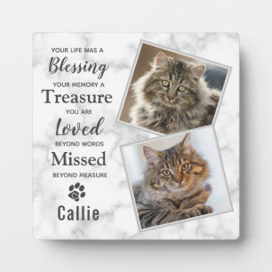 Plaque Photo Photo commémorative Pet Cat