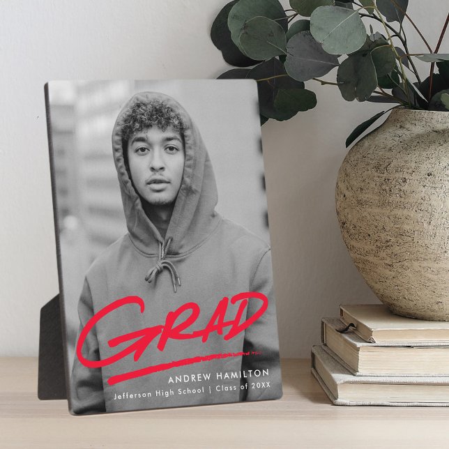 Plaque Photo Photo de Graduation Rouge en purée moderne (Créateur téléchargé)