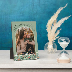 Plaque Photo Photo de Maman Boho Élégante Vert Sauge