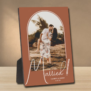Plaque Photo Photo de mariage Elegant Arch Terracotta