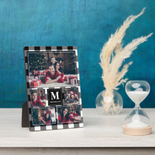 Plaque Photo Photo en noir et blanc 5 avec Monogramme