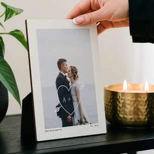 Plaque Photo Photo Mariage intégral minimale, Initiales de la c