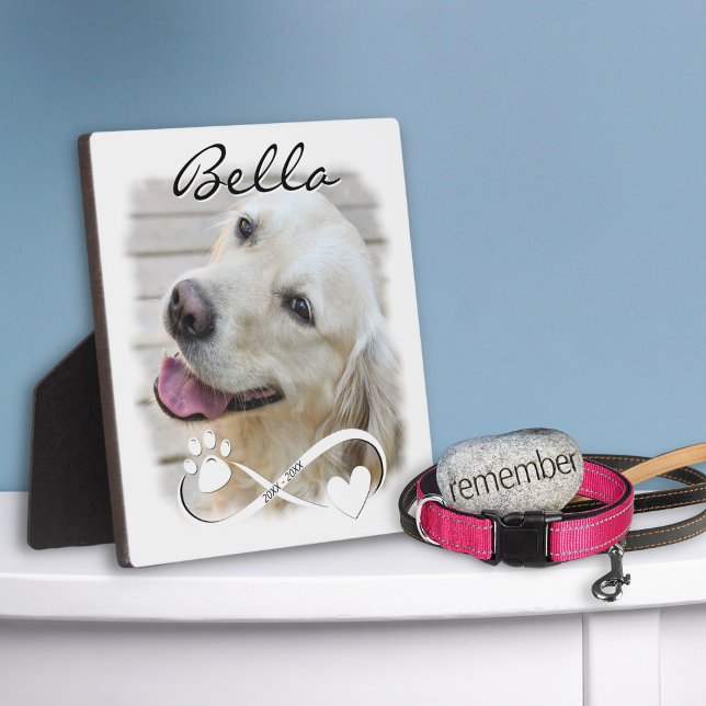 Plaque Photo Photo Mémorial du chien Paw Heart Infinity Keepsak (Créateur téléchargé)