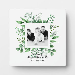 Plaque Photo Photo Parents BAPTISM Keepsaké Cadeau - Botanique