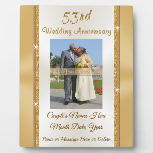 Plaque Photo Photo personnalisée 53e cadeau d'anniversaire du M