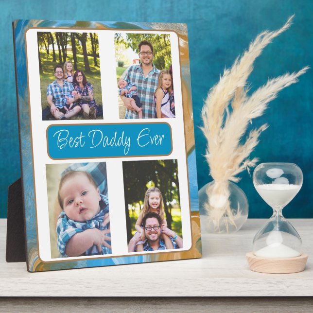 Plaque Photo Photo personnalisée du meilleur papa jamais (Côté)