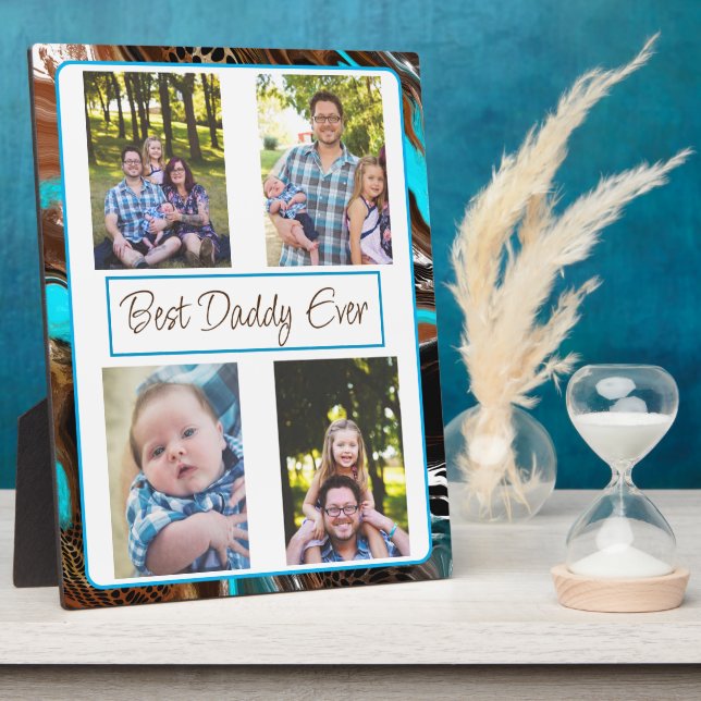 Plaque Photo Photo personnalisée du meilleur papa jamais (Côté)
