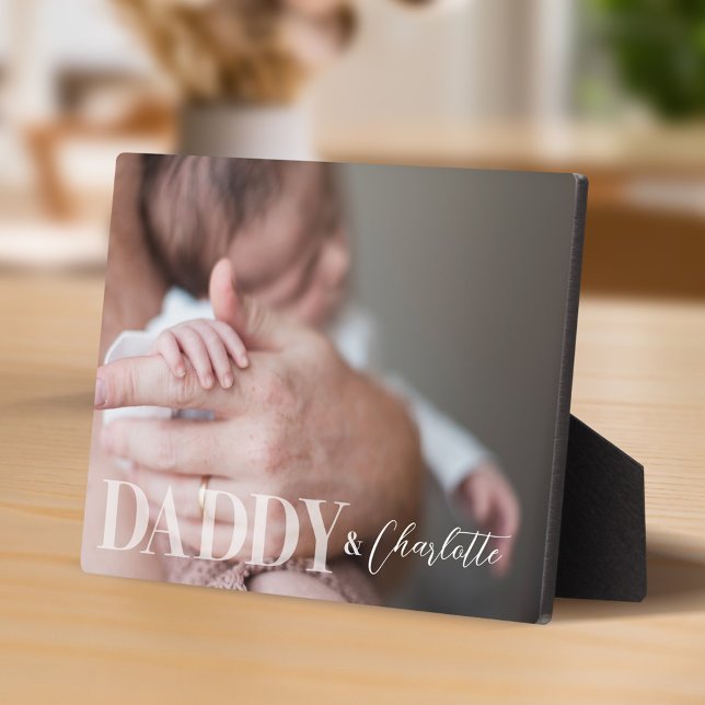Plaque Photo Photo personnalisée moderne Daddy & Baby Name Keep (Créateur téléchargé)