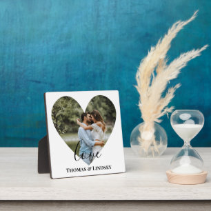 Plaque Photo Photo personnelle Heart Frame Modern Calligraphy