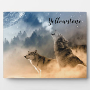 Plaque Photo Photo Plaque-Yellowstone Wolves