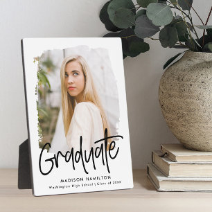 Plaque Photo Photo Preppy Black Script Graduation