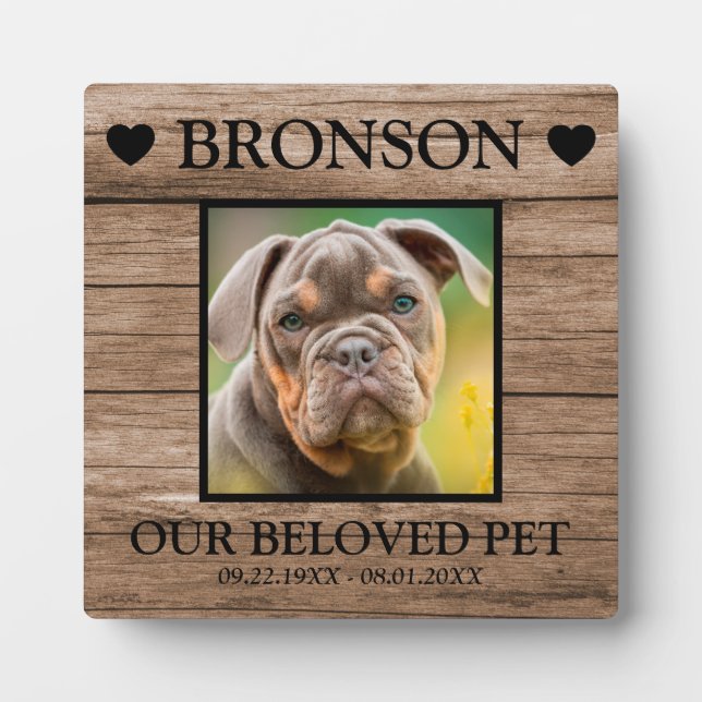 Plaque Photo Photo sur mesure Pet Memorial Wood (Devant)