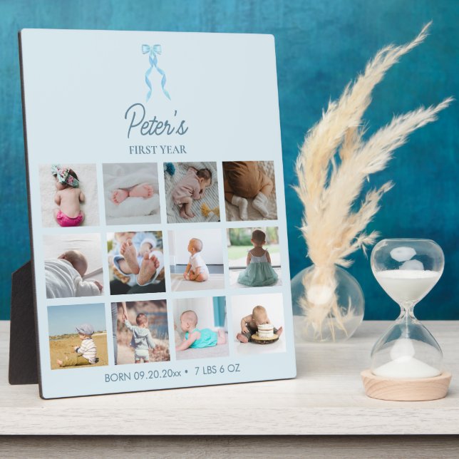 Plaque Photo Photos de la première année de bébé Statistiques d (Côté)