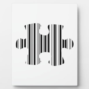 Plaque Photo Pièce de puzzle en code-barres motif design