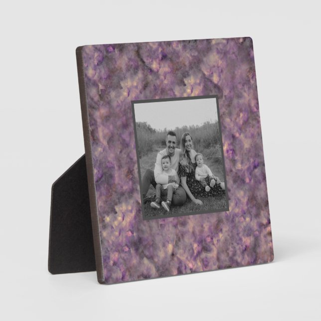 Plaque Photo Pierre de granit Abstraite en quartz violet (Recto)