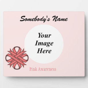 Plaque Photo Pink Clover Ribbon