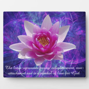Plaque Photo Pink lotus flower and meaning