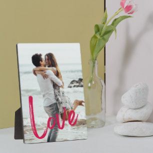 Plaque Photo Pink LOVE Script Easel photo sans cadre