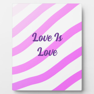 Plaque Photo Pink rayures colorées pastel amour est amour fiert