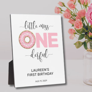 Plaque Photo Pink Sweet Little MI 1er anniversaire