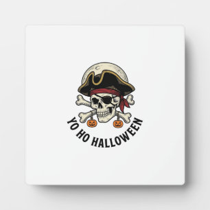 Plaque Photo Pirate Crâne Halloween Gravure Vintage Blanc Shi