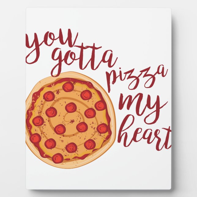 Plaque Photo Pizza Mon Coeur (Devant)