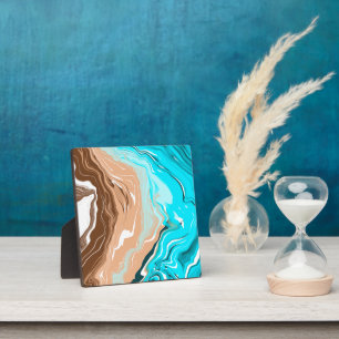 Plaque Photo Plage Abstraite Fluid Art