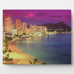 Plaque Photo Plage de Waikiki