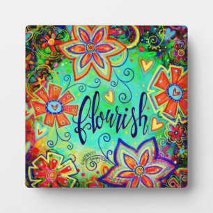 Plaque Photo Plaisir Whimsical Floral BoHo Flourish Easel