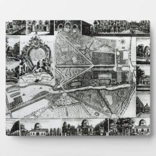 Plaque Photo Plan du jardin et vue des maisons à Chisw
