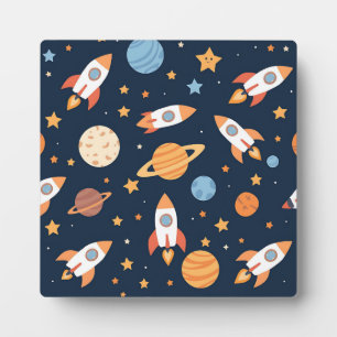 Plaque Photo Planètes Fusées Espace Motif Mignon