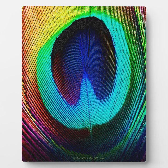 Plaque Photo Plume de paon vibrant (Devant)