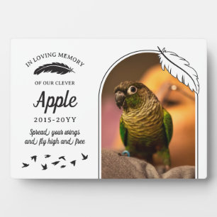 Plaque Photo Plumes blanches noires En souvenir affectueux Oise