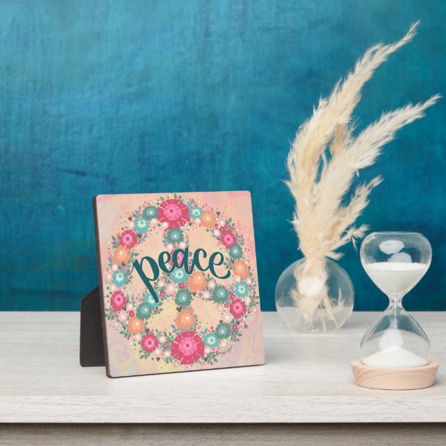Plaque Photo Plutôt Paix Floral Whimsational Inspirationnel (Insitu)