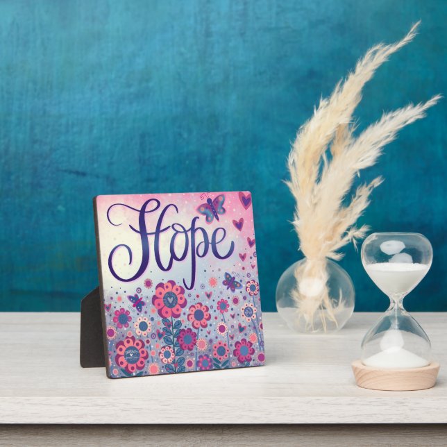Plaque Photo Plutôt Rose Hope Inspiration Personnalisé Floral (Insitu)