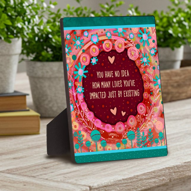 Plaque Photo Plutôt Simple Coeurs Floraux Citation Inspirante (Créateur téléchargé)