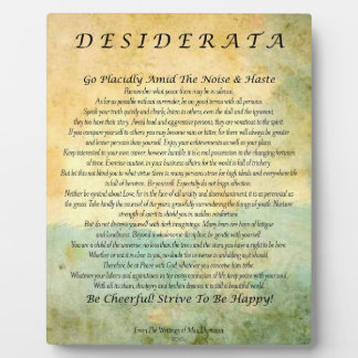 Plaque Photo Poème de Desiderata sur la forêt d'aquarelle