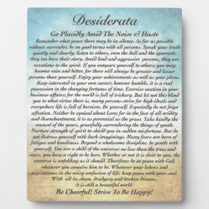 Plaque Photo Poème Desiderata sur la plage à l'aquarelle
