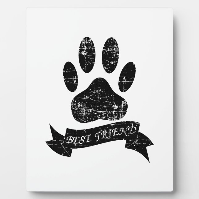 Plaque Photo Poignée de chien détendue avec ruban (Devant)