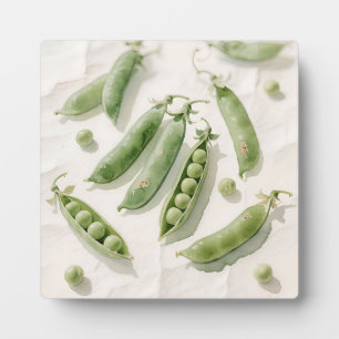 Plaque Photo Pois verts frais aquarelle
