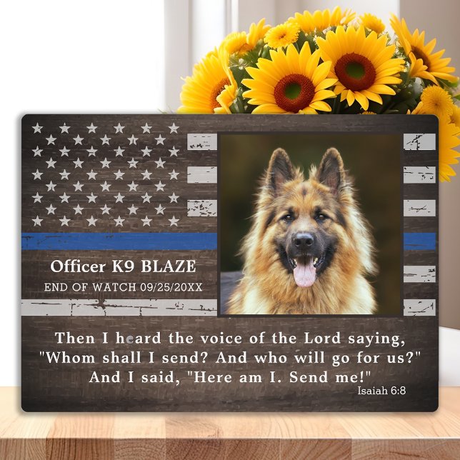 Plaque Photo Police Dog Memorial FallOfficer Police K9 (Créateur téléchargé)