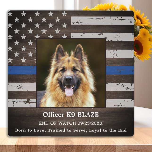 Plaque Photo Police K9 Memorial Fallen Officier Police Chien (Créateur téléchargé)