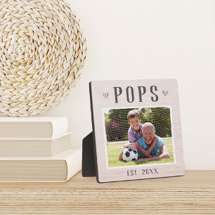 Plaque Photo Polices personnalisées rustiques Grandpa Photo