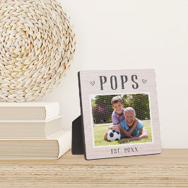 Plaque Photo Polices personnalisées rustiques Grandpa Photo