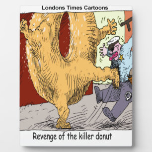 Plaque Photo Policier Vs Donut Dessin Animé Drôle