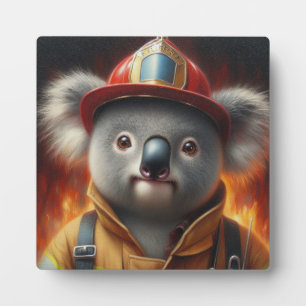 Plaque Photo Pompier Koala