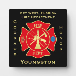 Plaque Photo Pompier Service d'incendie Maltese Cross Emblem