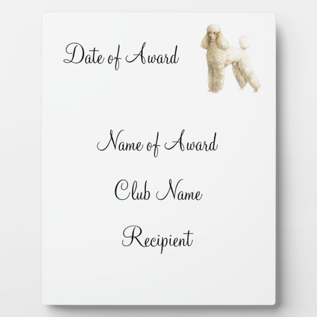 Plaque Photo Poodle — Clip de chiot (Devant)