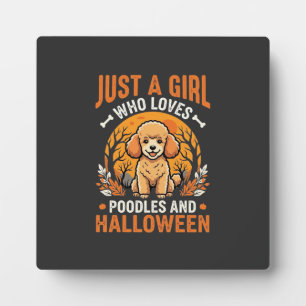 Plaque Photo Poodles Halloween Fille Conception Amoureux de Chi